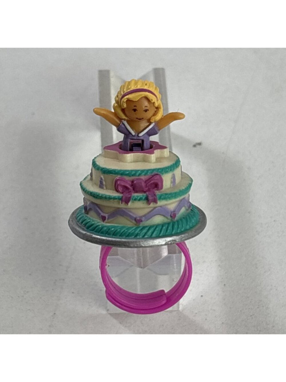 Super Rare Vintage Bluebird Polly Pocket 1993 Cake Surprise Flower Ring